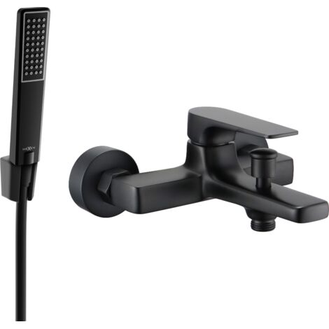 Mexen Lynx R72 grifo de ba帽era con set de ducha, negro - 74593R72-70 (1/3)
