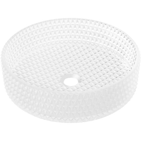 Mexen Aura lavabo de vidrio sobre encimera 39 x 39 cm, vidrio mate - 24013930