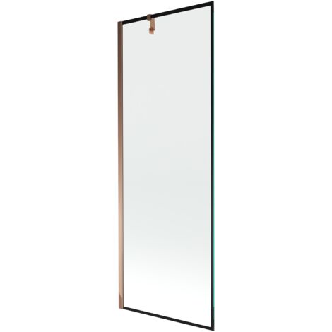 Mexen Next mampara de ducha de 1 hoja 70 x 150 cm, marco negro, oro rosa - 895-070-000-00-70-60