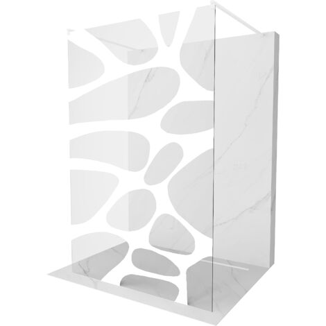 Mexen Kioto mampara de ducha independiente 100 x 200 cm, ola blanca 8 mm, blanca - 800-100-002-20-97 (1/5)