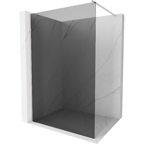 Mexen Kioto mampara de ducha walk-in 130 x 200 cm, grafito 8 mm, n铆quel cepillado - 800-130-101-97-40