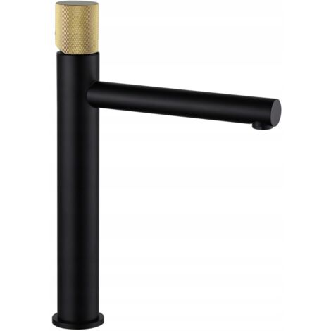 Mexen Elba One grifo de lavabo alto, negro/dorado - 74111-75 (1/2)