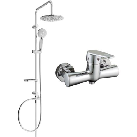 Mexen Carl conjunto de ducha de superficie con rociador y grifo de ducha Kama, cromo - 72540240-00 (1/3)