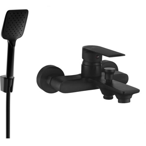 Mexen Royo R62 grifo de ba帽era con conjunto de ducha, negro - 7223R62-70