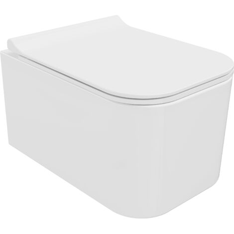 Mexen Elis inodoro wc Rimless con tapa de cierre suave slim, duroplast, blanco brillante - 30910700