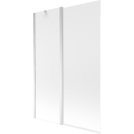 Mexen Flip, mampara de ba帽era de 2 paneles, 120 x 150 cm, escarchado, cromo - 894-120-101-01-30
