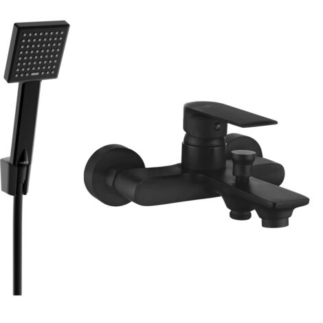 Mexen Royo R45 grifo de ba帽era con conjunto de ducha, negro - 7223R45-70