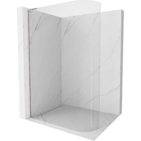 Mexen Kioto-R L Mampara de ducha redondeada Walk-in 90 x 200 cm, transparente, n铆quel cepillado - 800-090-103-97-06 (1/5)