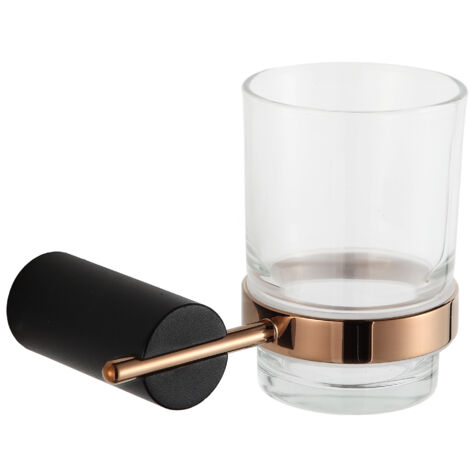 Mexen Aron vaso para cepillos de dientes, negro/oro rosa - 7088138-67 (1/2)