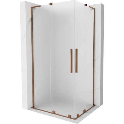 Mexen Velar L Duo cabina de ducha deslizante 100 x 90 cm, escarchado, oro rosa - 871-100-090-02-33-60 (1/5)
