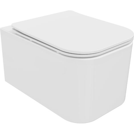 Mexen Elis inodoro Rimless con asiento slim de cierre suave, duroplast, blanco brillante - 30910600