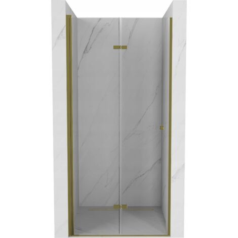 Mexen Lima puertas de ducha plegables 100 cm, transparentes, doradas - 856-100-000-50-00