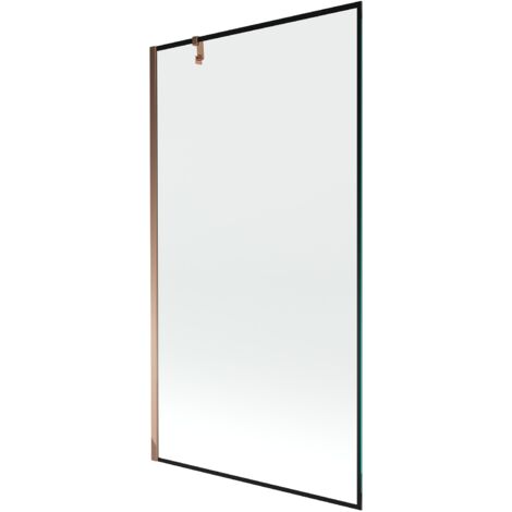 Mexen Next mampara de ducha de 1 hoja 100 x 150 cm, marco negro, oro rosa - 895-100-000-00-70-60