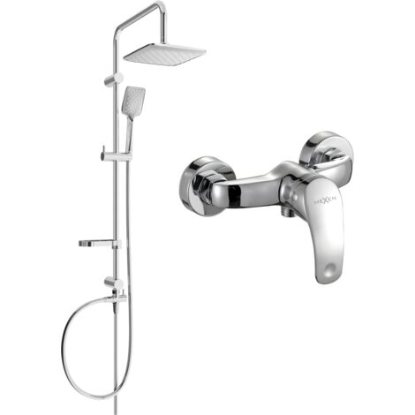 Mexen Sven conjunto de ducha de superficie con cabezal de lluvia y grifo de ducha Fabia, cromo - 746540262-00 (1/3)