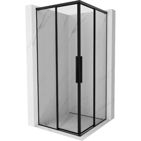 Mexen Rox Duo cabina de ducha corredera 95 x 95 cm, marco negro, negro - 8C2D-095-095-70-70 (1/3)