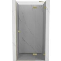 Mexen Lunar puerta de ducha abatible derecha 120 cm, transparente, dorado cepillado - 834-120-000-55-00-P