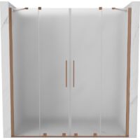 Mexen Velar Duo puertas de ducha correderas 180 cm, escarcha, cobre cepillado - 871-180-000-32-65