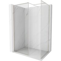 Mexen Kioto-F panel de ducha Walk-in con marco 105 x 100 cm, transparente 8 mm, n铆quel cepillado - 800-105-202-04-97-100