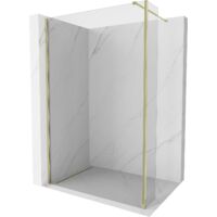 Mexen Kioto pared de ducha Walk-in 100 x 30 cm, transparente, dorada - 800-100-212-50-00-030