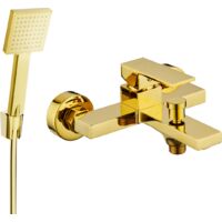 Mexen Uno R45 grifo de ba帽era con set de ducha, dorado - 7143R45-50