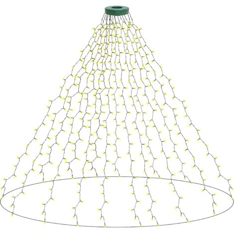 Weihnachtsbeleuchtung für Christbaum, Lichterkette Weihnachtsbaum, Lichterketten Christbaumbeleuchtung mit Ring, 2m 16 Girlande 400 LEDs Baumvorhang für 150cm bis 220cm Tannenbaum Warmweiß (1/5)