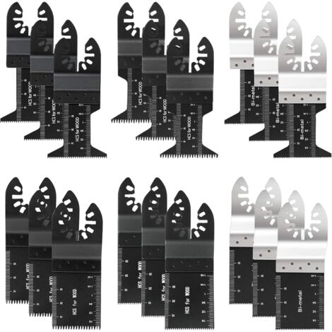 20 Stück oszillierende Sägeblätter, Multitool-Sägeblätter, Zubehör zum Schneiden von Holz, Metall und Kunststoff, Multitools für Fein Multimaster, Dremel, Bosch, Milwaukee, Makita, Dewalt (1/5)