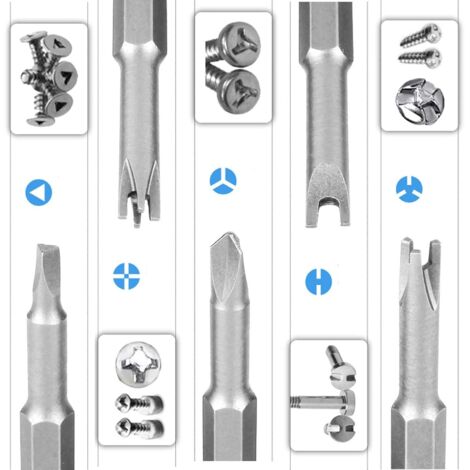 Zasdvn 5-teiliges Schraubendreher-Bit-Set – Y-Typ, Sicherheitsbits Für Spezielle Schrauben, CRV-Stahl