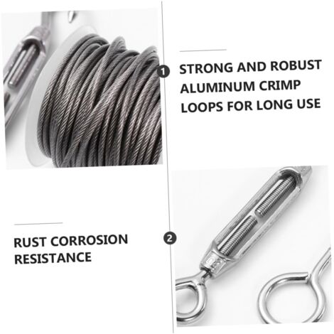 WUUKEPSG Edelstahlseil 304 – 1,0/1,2/1,5 Mm X 100/200 M, Mit 40 Aluminiumhülsen, 7x7 Litzen, Innen/außen