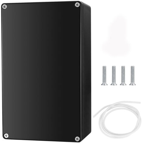 Wasserdichter elektrischer Anschlusskasten IP65 für den Außenbereich, Steckverbinder-Anschlusskasten, elektronisches Kunststoffgehäuse für den Außenbereich (schwarz 20 x 12 x 7,5 cm) (1/5)