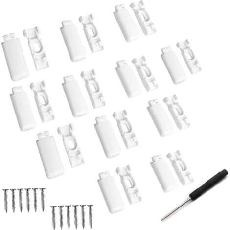12pcs Weiß Plissee Ersatzteile KlemmträGer, KlemmträGer Plissee FüR Verspannte Plissees, FüR KlebeträGer Und Stick & Fix Front Klebeplatten (1/5)
