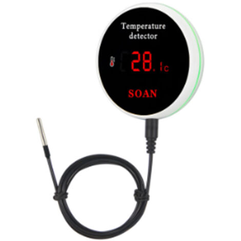 Tuya Smart Home Wifi Temperatursensor Draht Digitales Thermometer Raumwasser Pool Thermostat Alarm EU Stecker (1/4)