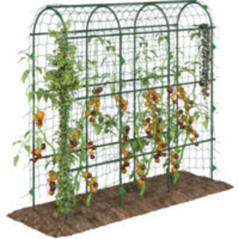 Rankgitter Rankhilfe für Kletterpflanzen verstellbares Spalier Pflanzengitter mit Netz Pflanzengerüst Stahl Grün 43 x 182 x 183 cm für Garten Balkon (1/5)