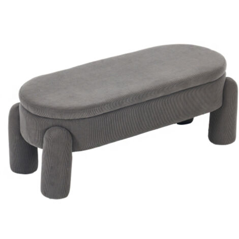 Stilvolle und moderne Aufbewahrungsbank für Schlafzimmer, Garderobe, Eingang und Wohnzimmer mit Stauraum, hochwertiger Chenille-Stoff mit Massivholzrahmen, rutschfeste Bank (graue Farbe) (1/5)