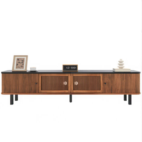 Moderner TV-Schrank, TV-Ständer, TV-Paneel, niedriger TV-Schrank. Zwei Schiebetüren, zwei Gittertüren, einzigartiges Design. 190 x 35 x 45 cm (L x B x H) (1/5)