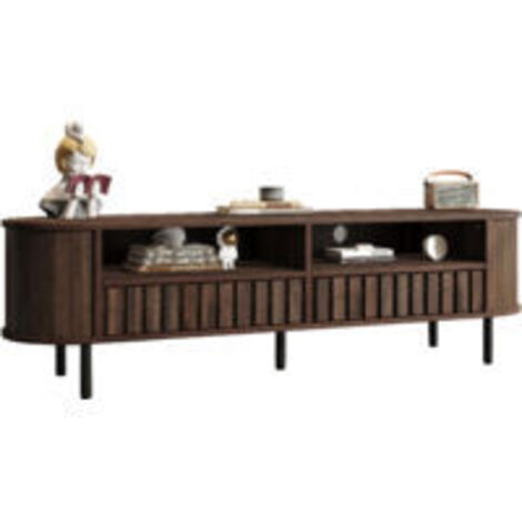 1604048cm TV-Schrank, Lowboard mit 2 Schränken,Wohnzimmerschrank mit 2 Schubladen,Walnussfarbener TV-Ständer, MDF, Fernsehtisch,TV-Ständer mit 5 Stützbeinen,Geeignet für 65-Zoll-Fernseher (1/5)