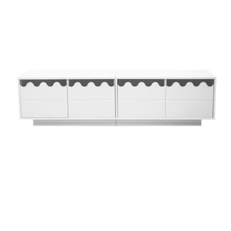Moderner TV-Schrank mit 4 Türen und Wellen-Design – Stilvolle Aufbewahrungslösung für Wohnzimmer, Entertainment Center und TV-Ständer, 1704045 (1/5)