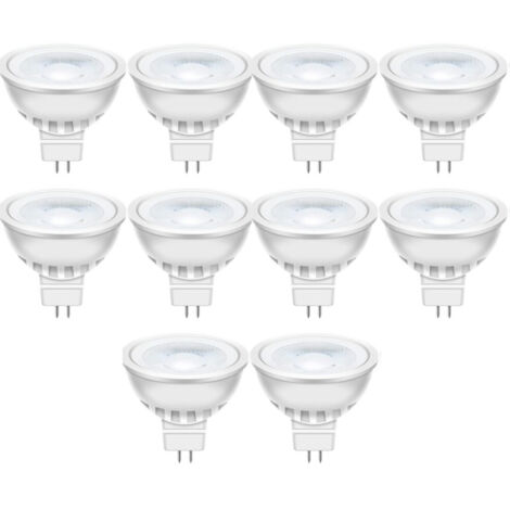 GU5.3 led warmweiß MR16 LED 5W Lampe 12V, 50 Watt ersetzt, 2700K Warmweiß 38° Abstrahlwinkel LED Spot MR16, 560Lm AC/DC 12Volt Led Leuchtmittel, Nicht dimmbar, 10 Stück (1/5)