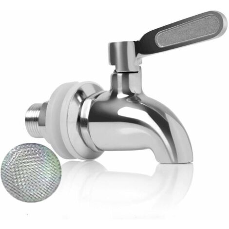 Remplacement de robinet de distributeur de boissons,Robinet de Tonneau du Vin et de la Bière ou de Boisson en Acier Inoxydable, Inusable,16mm Robinet de rechange pour distributeur (1/5)