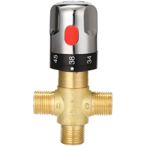 Thermostatisches Mischventil Messing Thermostatsteuerungs Mischwasser Mischerventil Temperatur Rohr Becken– Typ 3