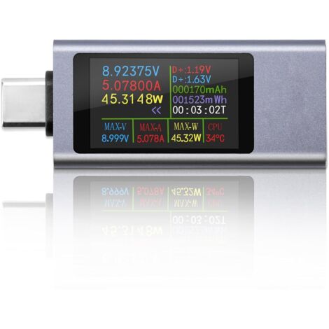 240W USB C Tester Meter Messgerät Phone Charging Tester USB Messgerät Strommessgerät Spannungsmesser USB Power Meter USB Tester Meter USB C Messgerät Voltmeter (1/5)