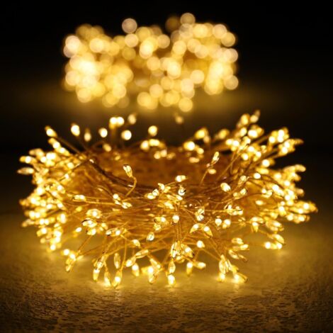 6 m lange, warmweiße Lichterkette mit 000 LEDs, Draht-Weihnachtsbaum-Lichterkette, Fernbedienung/Knopfsteuerung, Euro-Stecker, geeignet für Weihnachten, Hochzeit im Schlafzimmer, Garten, Halloween (1/5)
