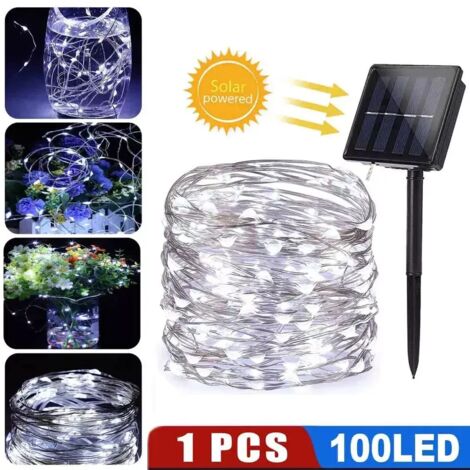 Garten-dekorative Solar-Lichterkette, wasserdichte 100-LED-Fee-Party-Außenlampe (10 m) (1/5)