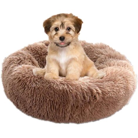 Hundebett, rundes Katzenbett, weiches und bequemes Haustierbettkissen, warmes, wasserdichtes, rutschfestes und waschbares Hundekissen, geeignet für Katzen, Hunde (1/5)