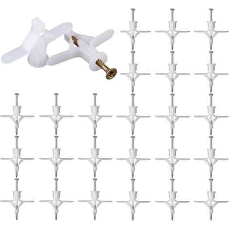 50 Hohlraumdübel Set, Trockenbau Dübel Und Spreizdübel, Gipskartondübel Dübel für Rigipswände, Schrauben für Gipskarton Beton Ziegeln(50 Dübel, 50 Schrauben) (1/5)