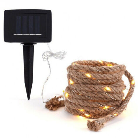 Lichterkette für den Außenbereich – 5 m Hanf-CorLight mit 8 Funktionen – auffällige dekorative Garten-Solarlichter für Weihnachten, Hochzeit, Schwimmbad (1/4)