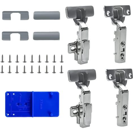 Schrank, Möbelscharnier, unsichtbares Scharnier, Scharnierclip, selbstschließendes Scharnier mit integriertem Selbstschließmechanismus. Scharnier, 4 Stück (1/5)