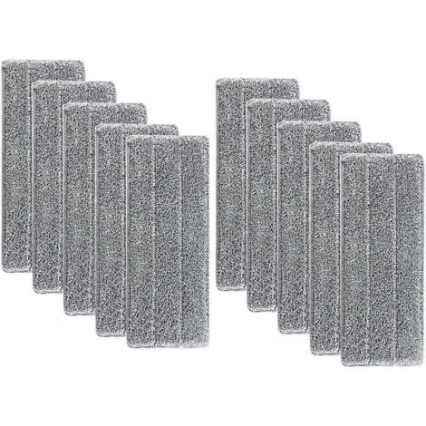10 Mikrofaser-Mopps für Bodenwischer, Ersatz-Reinigungsbezug, Haushalts-Moppkopf, für Flachwisch-Reinigungstücher 33 x 12 mm (1/5)