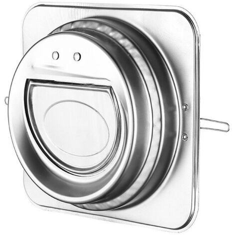 Rückschlagventil, geräuschloser Lüftungsanschluss aus Edelstahl mit automatischem Rückschlagventil und Schlauchanschluss für Kanal und Lüftungskanal (halbe Öffnung 100 mm). (1/5)