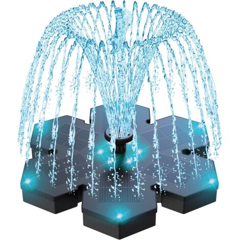 Solarbrunnen , verbesserte LED für den Außenbereich, 1,5 W, schwimmende Solar-Brunnenpumpe für den Außenbereich, Solarteich mit 7 Düsen für Vogelbad,Schwimmbad, Gartenbrunnen,Gartendekoration (1/5)