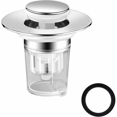 Universeller Pop-Up-Waschbeckenstopfen, Abfluss mit Anti-Verstopfungsfilter, Anti-verstopfter Abflussfilter, Badewannenstopfen für Küchenspüle, 34–40 mm (1/5)